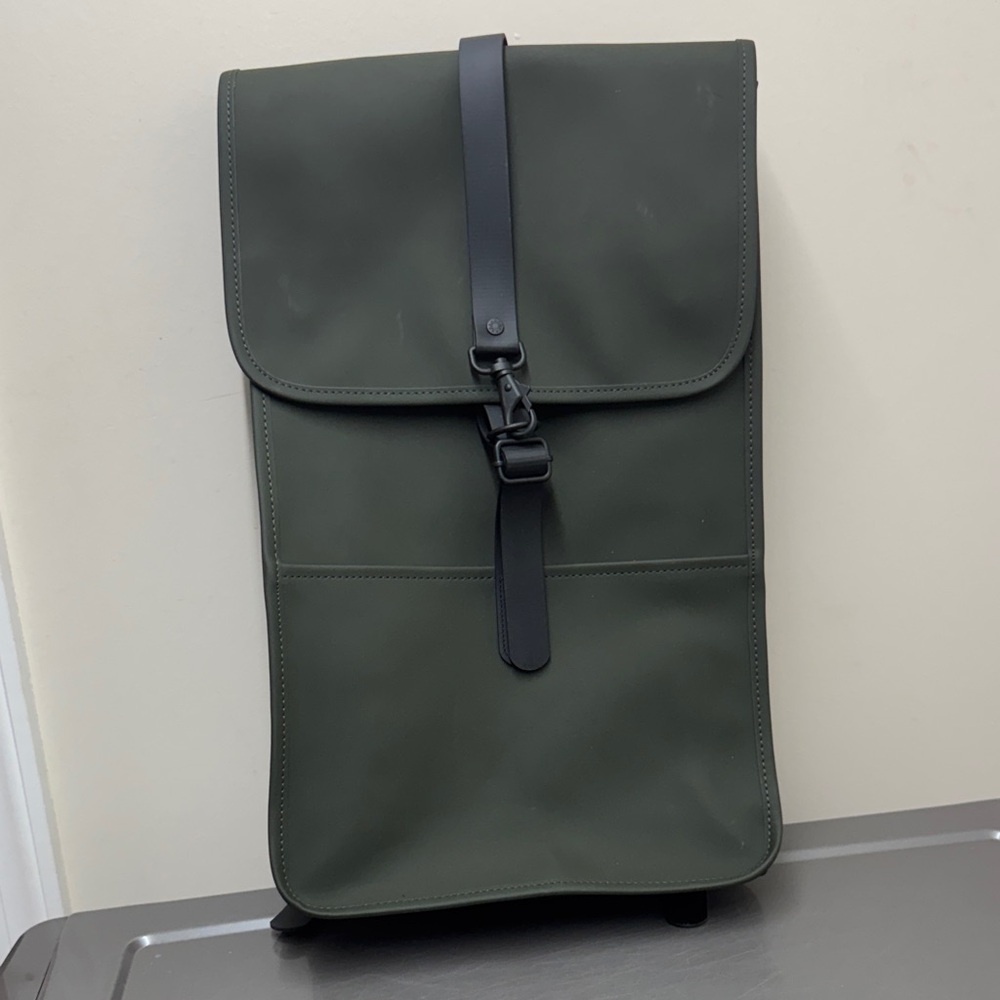 Rains Olive Backpack with Black Details